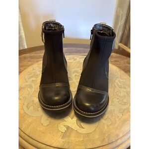 Dromedaris Black Leather Suede Kourtney Boots Women's Size 36 Preowned US 6.5